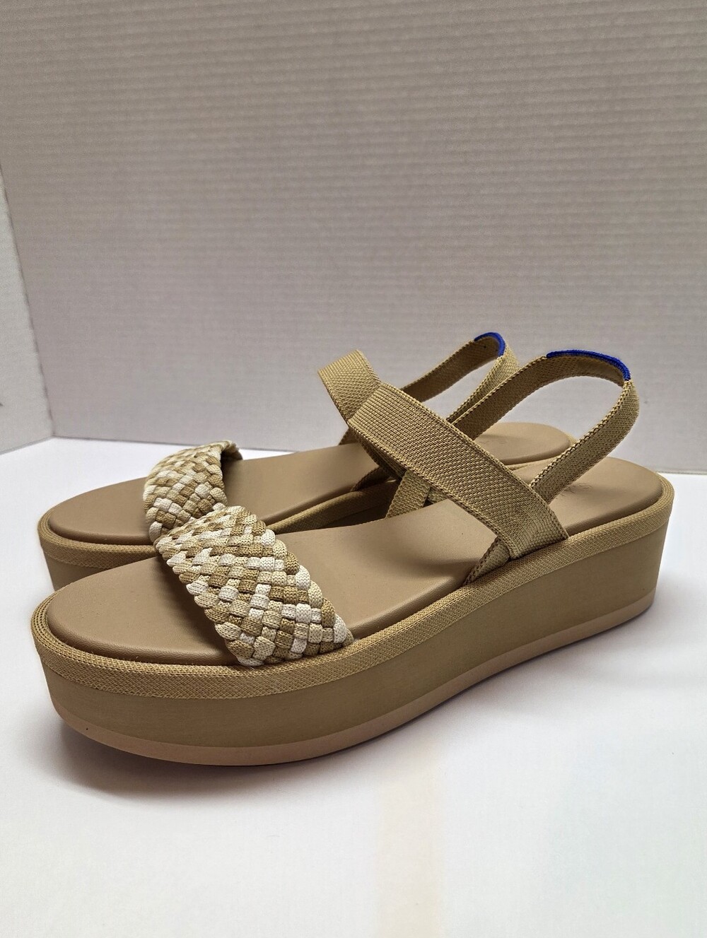Rothy's Lightweight Tan Wedge Sandals Size 10.5